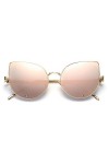 SHANGYUN Lunettes De Soleil Femme Mode Lunettes De Soleil Vintage Lunettes De Soleil UV400 Rose