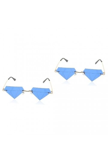 GALPADA 2 Paires Lunettes En Forme De Diamant Lunettes Rave Lunettes De Soleil Tendance Pour Femmes Lunettes De Soleil Des An