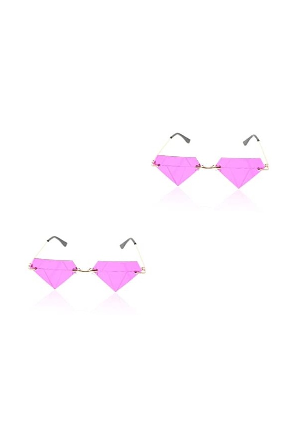 SOIMISS 2 Paires Lunettes En Forme De Diamant Décor De Lunettes Élégant Lunettes Cool Pour Les Adolescents Lunettes De Soleil