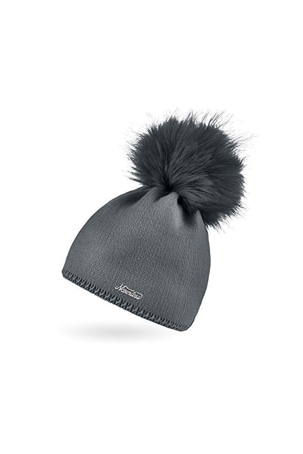 Neverless® Bonnet tricoté avec pompon pour femme - - Taille Unique