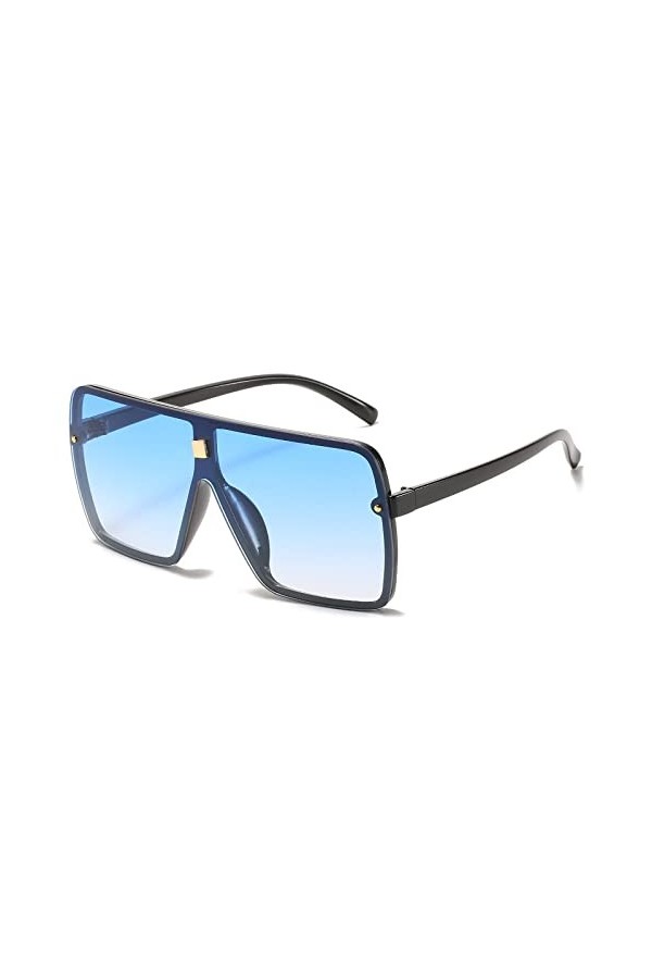 Lunettes De Soleil Une Pièce Femmes Lunettes De Soleil Carrées Hommes Femmes Lunettes,C6 Black-Blue