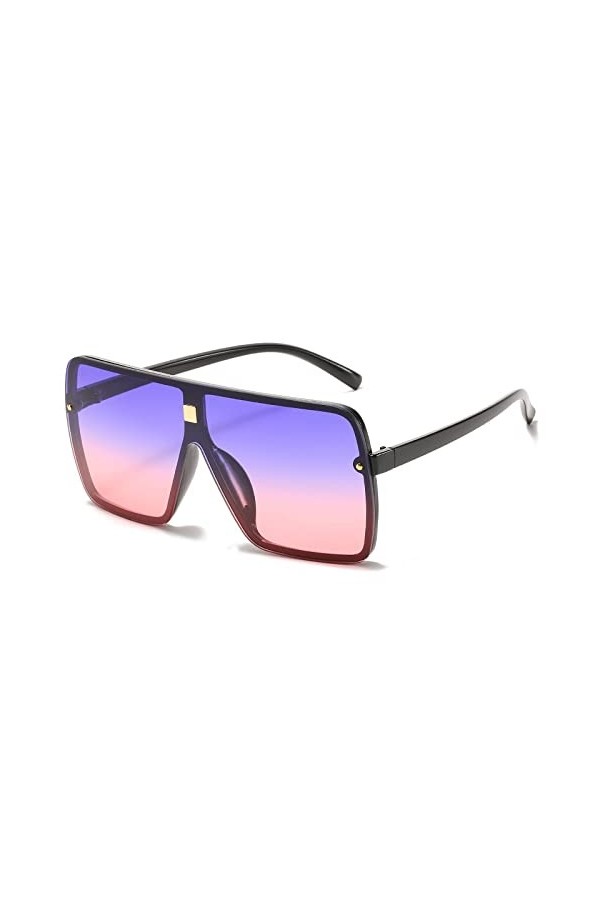 Lunettes De Soleil Une Pièce Femmes Lunettes De Soleil Carrées Hommes Femmes Lunettes,C7Noir-Bleu Rose