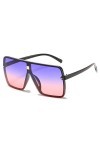 Lunettes De Soleil Une Pièce Femmes Lunettes De Soleil Carrées Hommes Femmes Lunettes,C7Noir-Bleu Rose