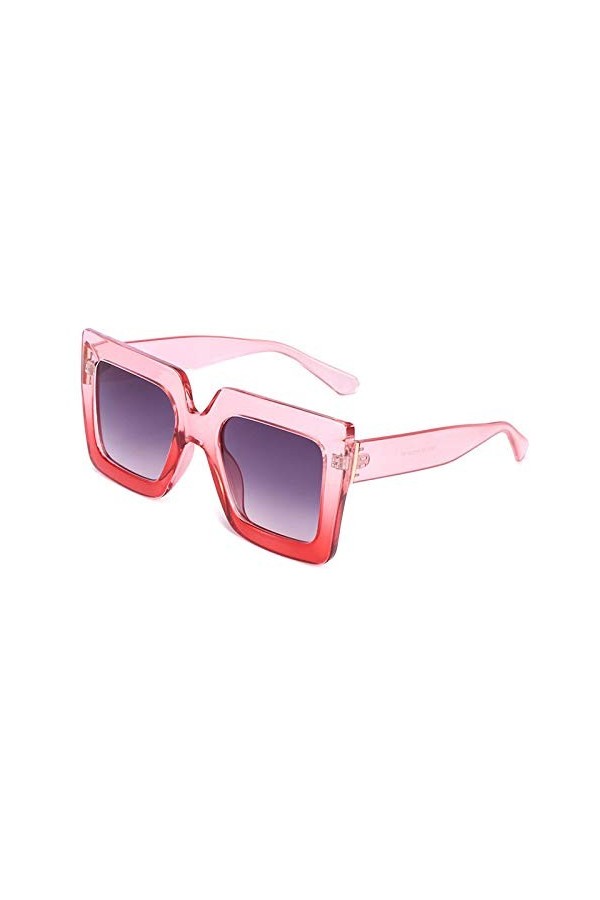 SHANGYUN Lunettes de Soleil dextérieur Mode Lunettes de Soleil carrées Femmes Lunettes de Soleil Dames UV400 Rose