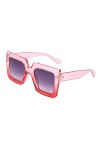 SHANGYUN Lunettes de Soleil dextérieur Mode Lunettes de Soleil carrées Femmes Lunettes de Soleil Dames UV400 Rose