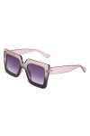 SHANGYUN Lunettes de Soleil dextérieur Mode Lunettes de Soleil carrées Femmes Lunettes de Soleil Dames UV400 Rose