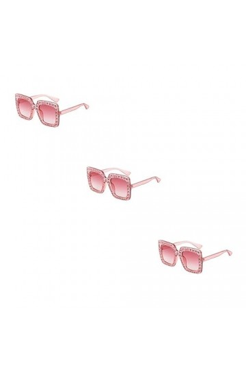 GALPADA 3 Pièces Lunettes De Soleil Carrées Noires Lunettes Lunettes De Soleil Carrées Oversize Lunettes De Soleil Sans Montu