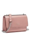 David Jones - Petit Sac Bandoulière Femme - Mini Pochette Téléphone Portable Cuir PU Rigide - Chaînes Porté Epaule - Besace R