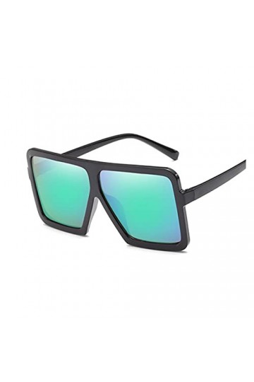 ZZDH Lunettes de Soleil Shades surdimensionnés Femmes Lunettes de Soleil Black Carré Big Cadre Lunettes de Soleil Vintage Ver