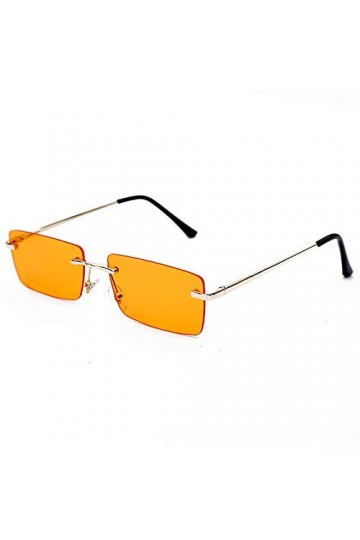 SHANGYUN Lunettes de Soleil sans Monture Femmes Personlity Rouge Noir Lunettes de Soleil rectangulaires UV400 Lunettes de Sol