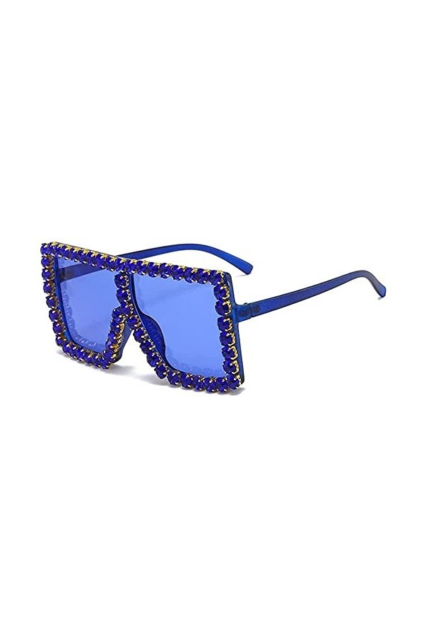 GIVBRO Lunettes de soleil avec diamant pour femme et fille - Protection UV400 surdimensionnée polarisées