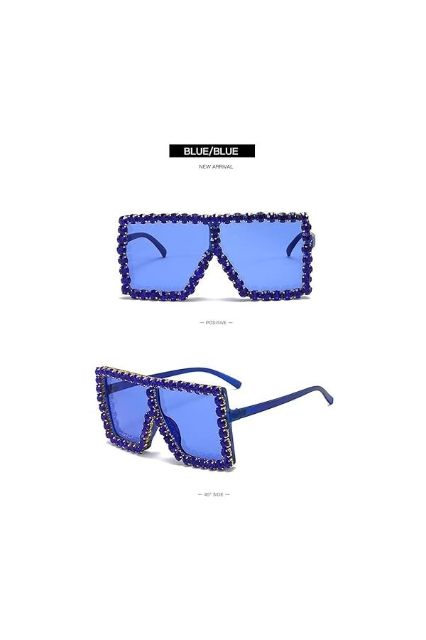 GIVBRO Lunettes de soleil avec diamant pour femme et fille - Protection UV400 surdimensionnée polarisées