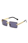 ZZDH Lunettes de Soleil Lunettes de Soleil à la Mode Petites Lunettes de Soleil en métal Square Sunglasses Femmes Sunglasses 