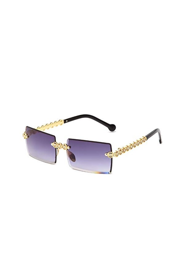 ZZDH Lunettes de Soleil Lunettes de Soleil à la Mode Petites Lunettes de Soleil en métal Square Sunglasses Femmes Sunglasses 