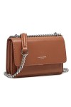 David Jones - Petit Sac Bandoulière Femme - Mini Pochette Téléphone Portable Cuir PU Rigide - Chaînes Porté Epaule - Besace R