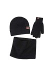 LumiSyne Hiver 3 En 1 Packs Bonnet Tricoté Écharpe Et Gants Homme Femme Gants dÉcran Tactile Chapeau Beanie Écharpe Tube Fou