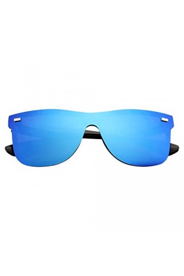 Emblem Eyewear - Lunettes De Soleil Rétro Vintage Réfléchissantes Pour Femmes Hommes Miroir Sans Monture Miroir Bleu 