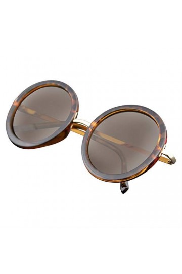 Emblem Eyewear - Nouvelle Série Cercle Célébrité Styliste Des Femmes Lunettes De Soleil Brun 