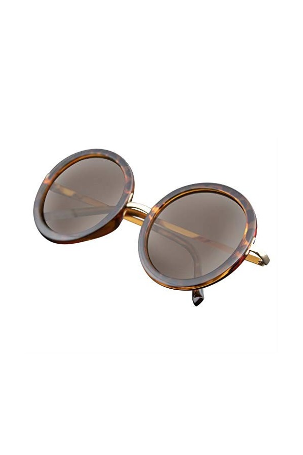 Emblem Eyewear - Nouvelle Série Cercle Célébrité Styliste Des Femmes Lunettes De Soleil Brun