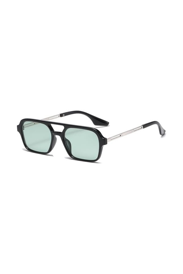 JCTAIFOO Lunettes de soleil aviateur plates carrées vintage des années 70 pour hommes et femmes tendance rétro rectangle peti