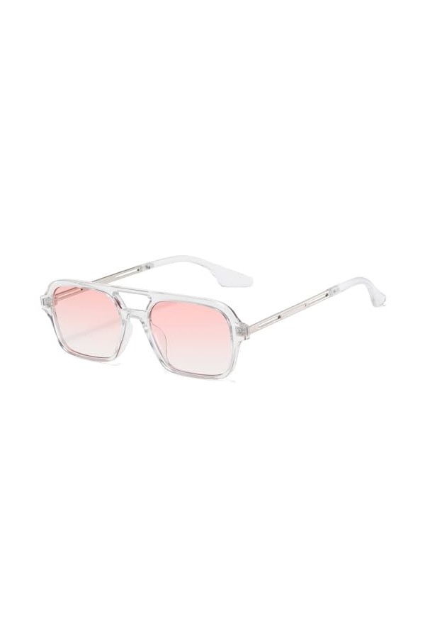JCTAIFOO Lunettes de soleil aviateur plates carrées vintage des années 70 pour hommes et femmes tendance rétro rectangle peti