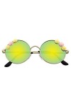 Emblem Eyewear - Fleur Lunettes De Soleil Hippie Boho Festival Cercle Lunettes De Soleil Rondes Arc En Ciel 
