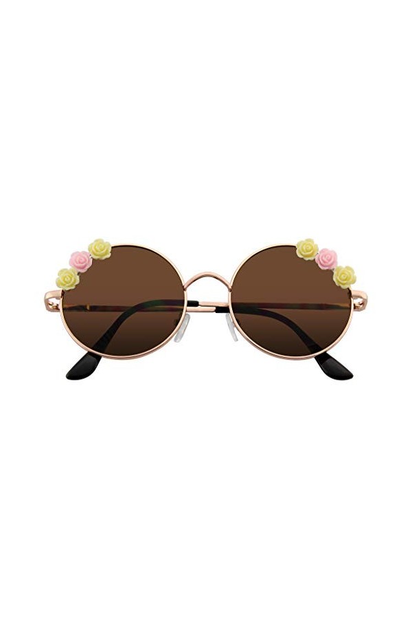 Emblem Eyewear - Fleur Lunettes De Soleil Hippie Boho Festival Cercle Lunettes De Soleil Rondes Arc En Ciel 