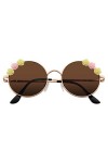 Emblem Eyewear - Fleur Lunettes De Soleil Hippie Boho Festival Cercle Lunettes De Soleil Rondes Arc En Ciel 