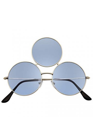 Emblem Eyewear - Lunettes de Soleil Third Eye Lunettes de Soleil Cercle Tripler Rond Bleu 