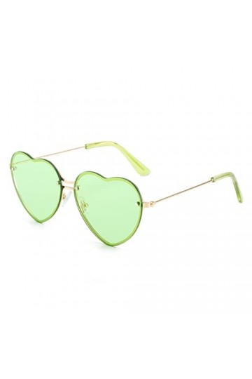 ESALIA Lunettes de soleil rétro pour femme - Cadre en métal - Lentille colorée - Forme damour - Couleur Candy, vert, Taille 