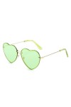 ESALIA Lunettes de soleil rétro pour femme - Cadre en métal - Lentille colorée - Forme damour - Couleur Candy, vert, Taille 