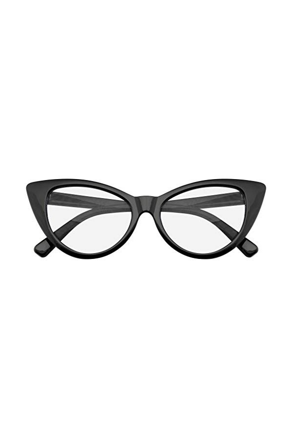Emblem Eyewear - Cat Super Lunettes Lunettes De Soleil Mode Vintage Mod Clear Lens Noir 
