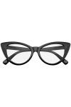 Emblem Eyewear - Cat Super Lunettes Lunettes De Soleil Mode Vintage Mod Clear Lens Noir 