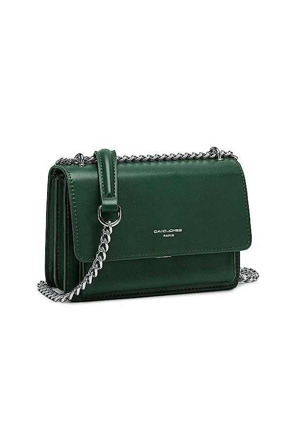 David Jones - Petit Sac Bandoulière Femme - Mini Pochette Téléphone Portable Cuir PU Rigide - Chaînes Porté Epaule - Besace R