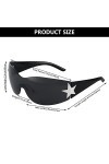 Dacitiery Y2K Lunettes de soleil enveloppantes sans monture pour homme et femme, lunettes de soleil rétro tendance Y2K, lunet