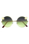 Emblem Eyewear - Lunettes de soleil Indie Palm Tree Gradient Round Hippie Jaune 