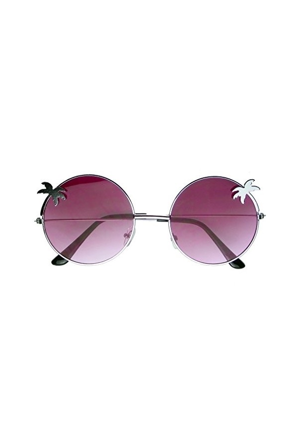Emblem Eyewear - Lunettes de soleil Indie Palm Tree Gradient Round Hippie Jaune 