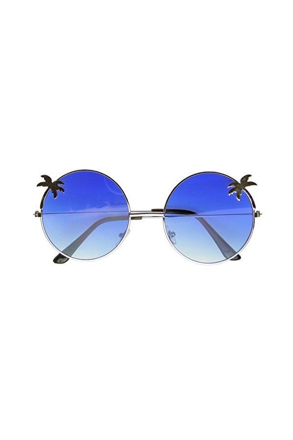 Emblem Eyewear - Lunettes de soleil Indie Palm Tree Gradient Round Hippie Jaune 