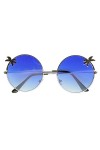 Emblem Eyewear - Lunettes de soleil Indie Palm Tree Gradient Round Hippie Jaune 