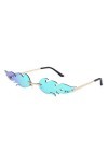 STOBOK Lunettes de soleil sans monture ondulées sans monture - Accessoires de déguisement pour femme et fille - Vert