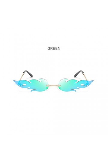 STOBOK Lunettes de soleil sans monture ondulées sans monture - Accessoires de déguisement pour femme et fille - Vert