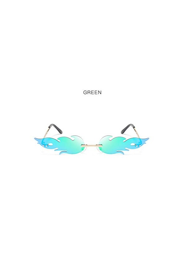 STOBOK Lunettes de soleil sans monture ondulées sans monture - Accessoires de déguisement pour femme et fille - Vert