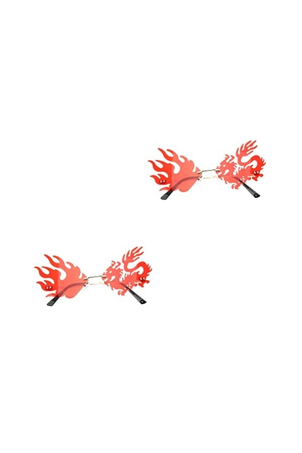 Gadpiparty 2 Pièces Lunettes De Soleil De Bal Lunettes De Mode Pour Femmes Accessoires Punks Lunettes De Soleil Dragons Année