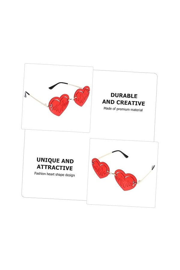 Abaodam 1 Paire Lunettes Coeur Lunettes De Fête De Nouveauté Lunettes Damour De Mode Lunettes De Soleil De Piscine Lunettes 