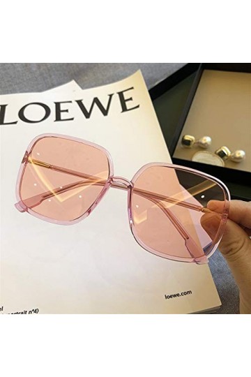 LVYI Grand Bloc Carré Lunettes De Soleil Rétro Des Lunettes De Soleil Polarisées Femme Ultra Mince Maquillage Net Lunettes Ro