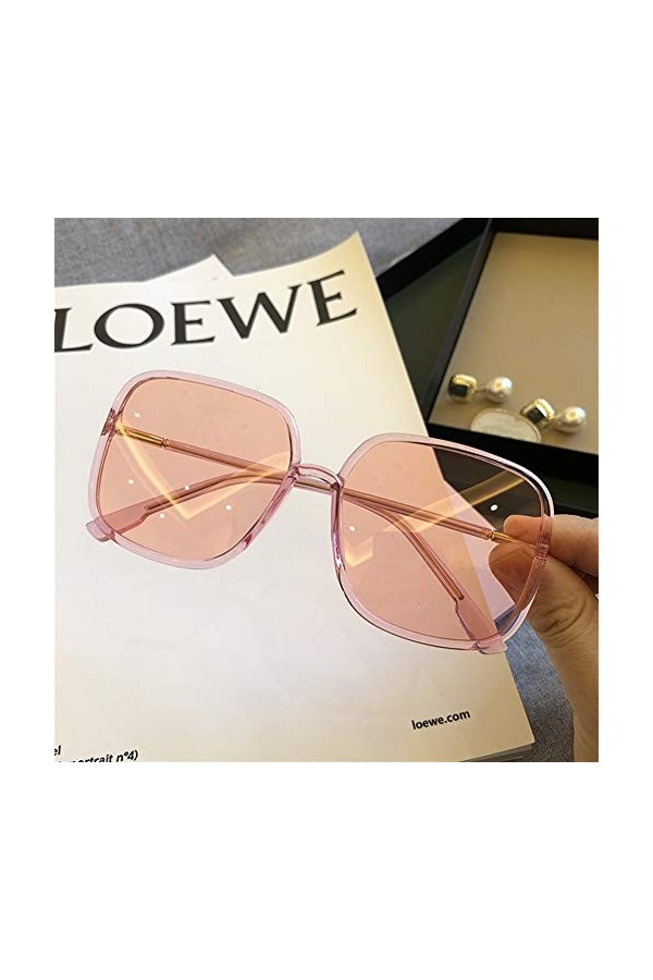 LVYI Grand Bloc Carré Lunettes De Soleil Rétro Des Lunettes De Soleil Polarisées Femme Ultra Mince Maquillage Net Lunettes Ro