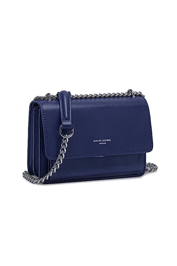 David Jones - Petit Sac Bandoulière Femme - Mini Pochette Téléphone Portable Cuir PU Rigide - Chaînes Porté Epaule - Besace R