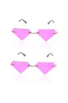 Abaodam 2 Paires Lunettes En Forme De Diamant Lunettes Sans Monture Lunettes De Nouveauté Lunettes De Soleil Femme Tendance L
