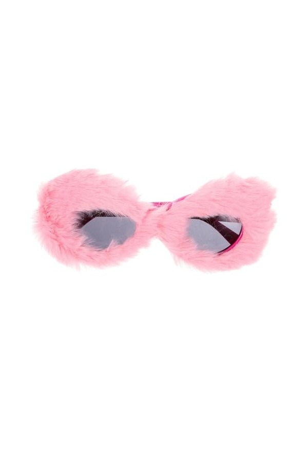 PRETYZOOM Lunettes De Soleil Œil De Chat En Peluche Punk Nuances De Velours Doux Vintage Tendance Lunettes De Fête Pour Femme