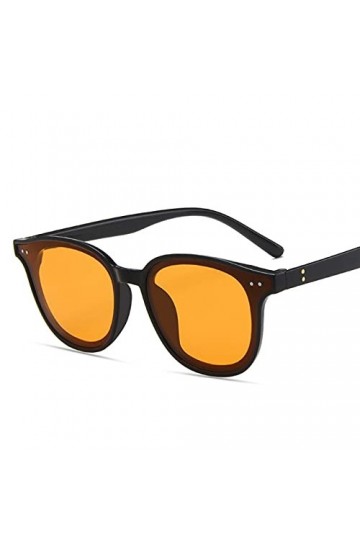 LCISCOUP Lunettes Soleil Lunettes de Soleil Square Square Sunglasses Hommes and Women Grey Orange Lentilles UV400 Verres de P
